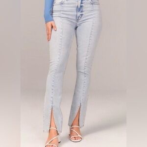 Abercrombie & Fitch The Skinny High Rise Front Seam Split Vent Blue Jean Size 14